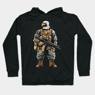 eagle soldier isolated on white Hoodie